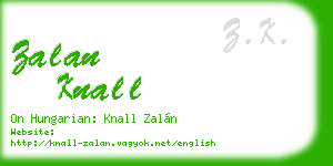 zalan knall business card